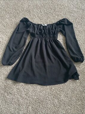 Altar'd State Black Off-Shoulder Long Sleeve Mini Dress